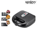 6-in-1 Waffle Maker & Grill | Sandwich Doughnut & Breakfast Maker - Black / EU / 3 in 1 - Cooking Grinder
