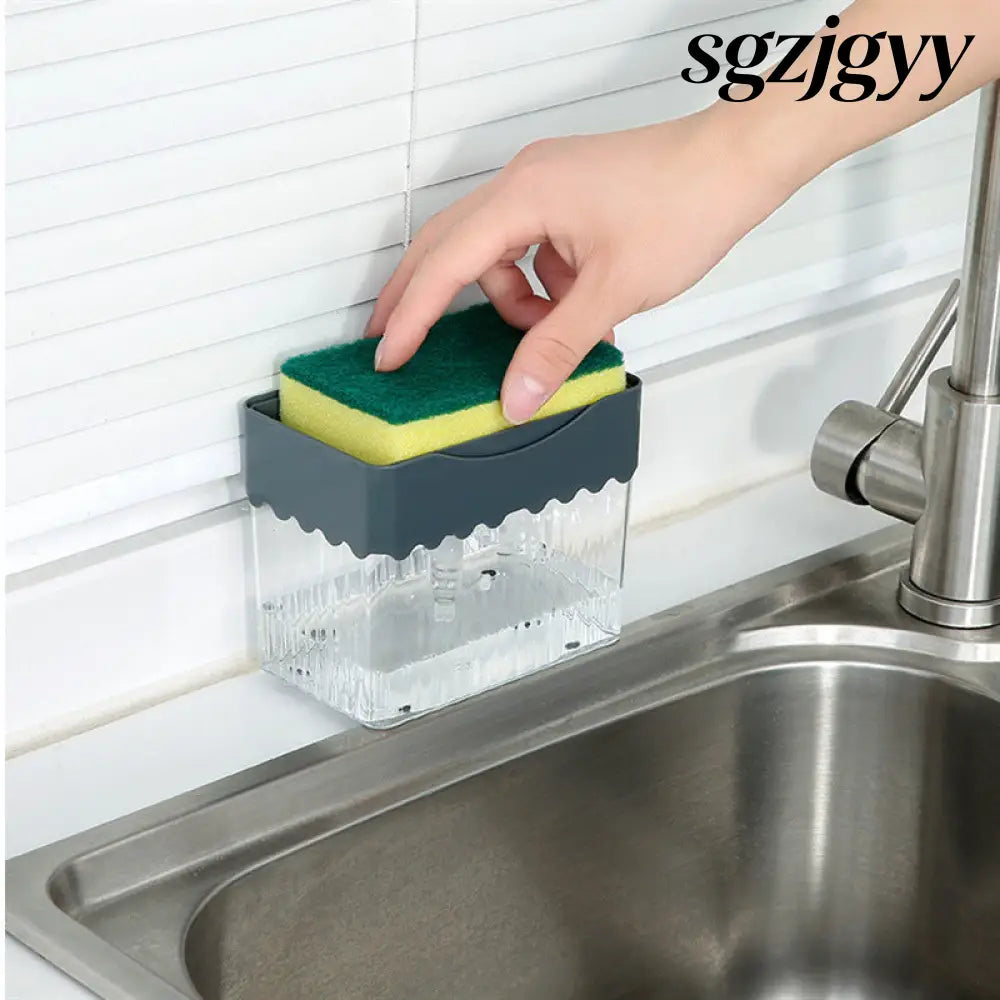 Automatic Dosing Soap Dispenser Sponge Caddy 2-in-1 Push-Type - Cooking Grinder