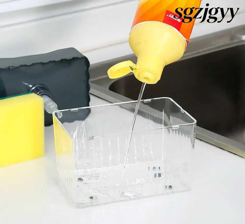 Automatic Dosing Soap Dispenser Sponge Caddy 2-in-1 Push-Type - Cooking Grinder