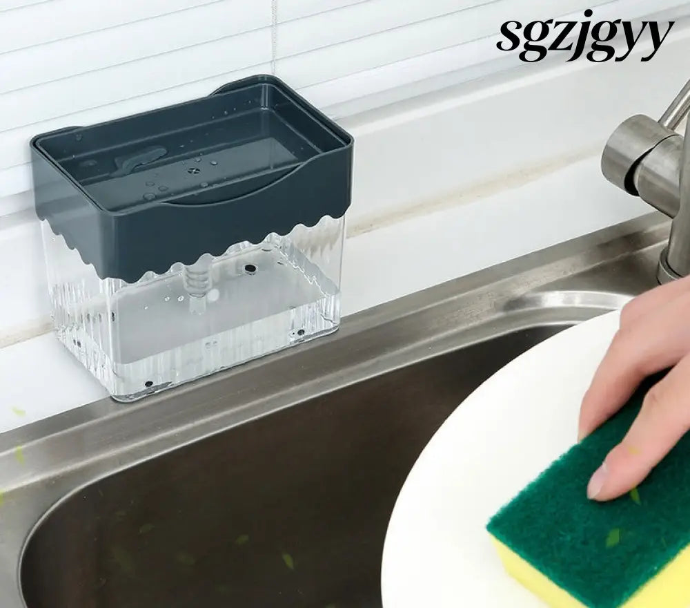 Automatic Dosing Soap Dispenser Sponge Caddy 2-in-1 Push-Type - Cooking Grinder
