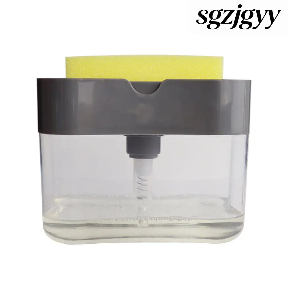Automatic Dosing Soap Dispenser Sponge Caddy 2-in-1 Push-Type - Dark Grey - Cooking Grinder