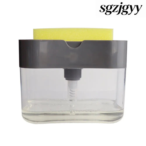 Automatic Dosing Soap Dispenser Sponge Caddy 2-in-1 Push-Type - Dark Grey - Cooking Grinder