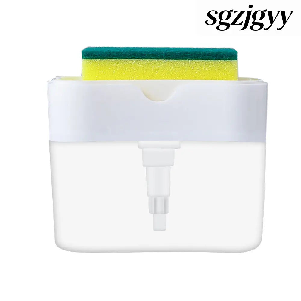 Automatic Dosing Soap Dispenser Sponge Caddy 2-in-1 Push-Type - White - Cooking Grinder