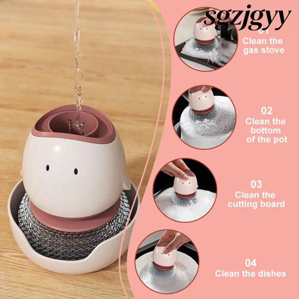 Automatic Liquid Filling Dishwashing Brush Kitchen Dish Brush - Cooking Grinder