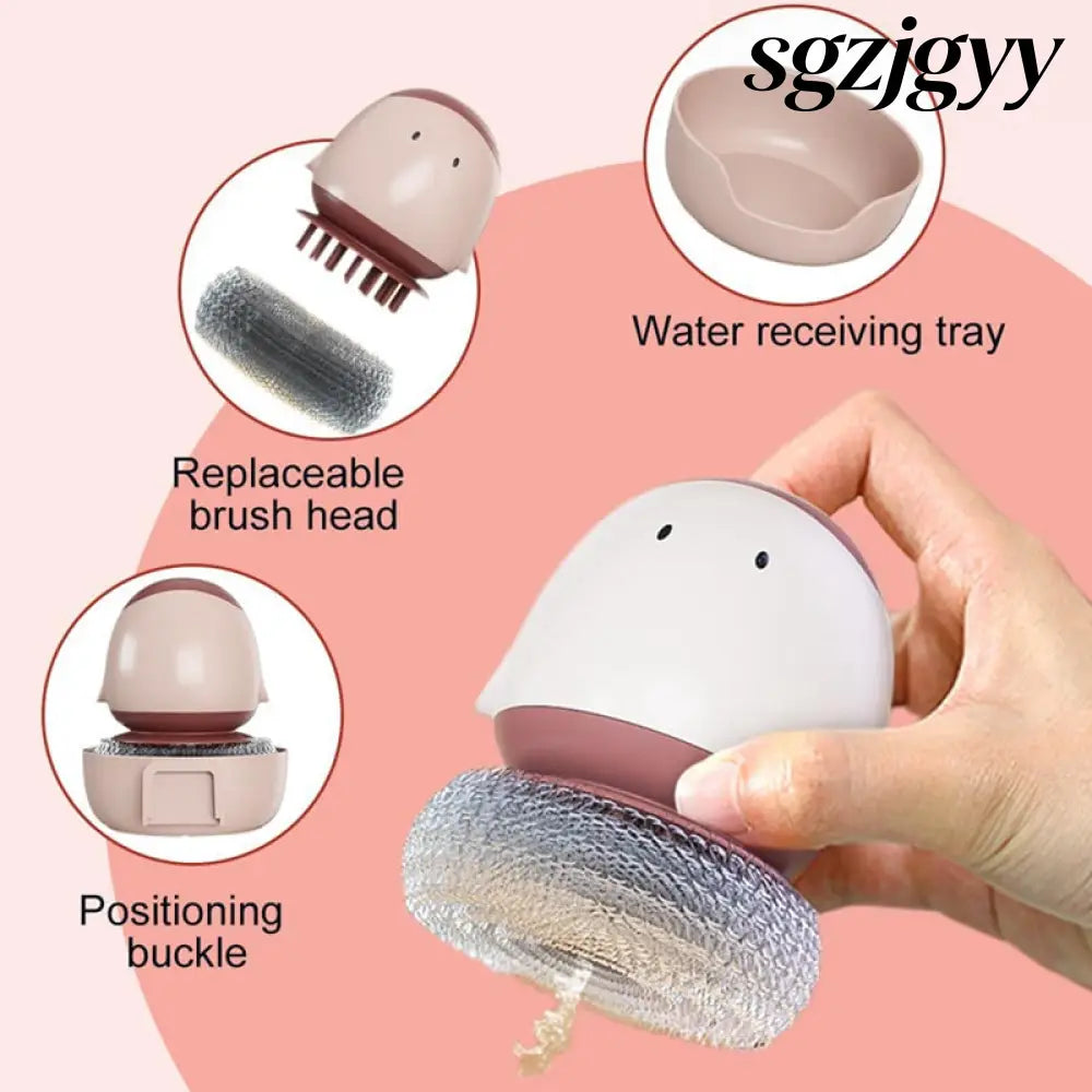 Automatic Liquid Filling Dishwashing Brush Kitchen Dish Brush - Cooking Grinder