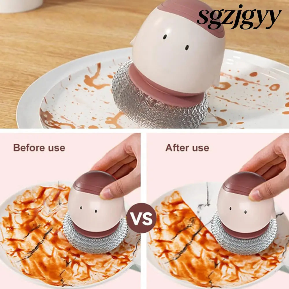 Automatic Liquid Filling Dishwashing Brush Kitchen Dish Brush - Cooking Grinder