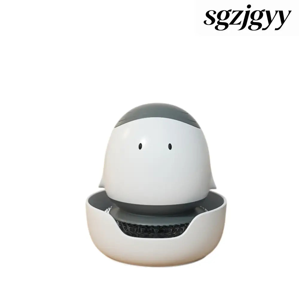 Automatic Liquid Filling Dishwashing Brush Kitchen Dish Brush - Light Gray - Cooking Grinder