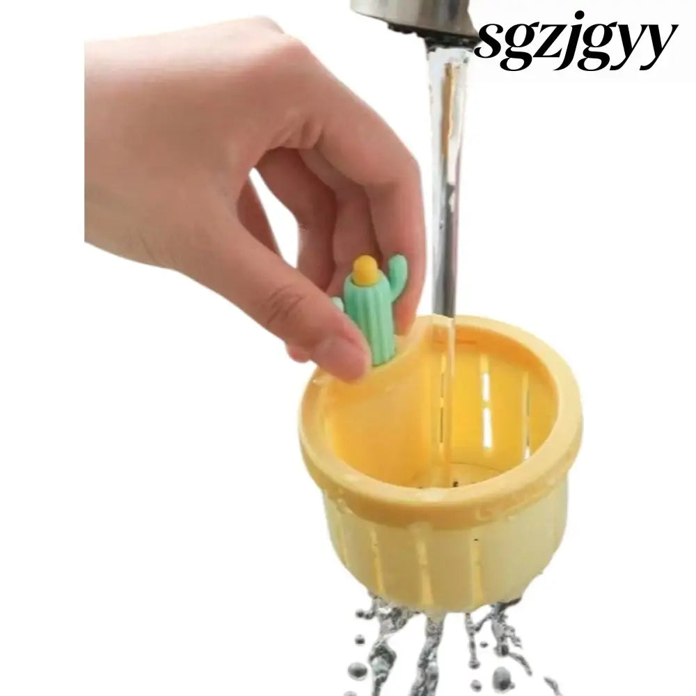 Cactus Sink Drain Strainer Press Automatic Dumping Basket - Yellow - Electric Kettle