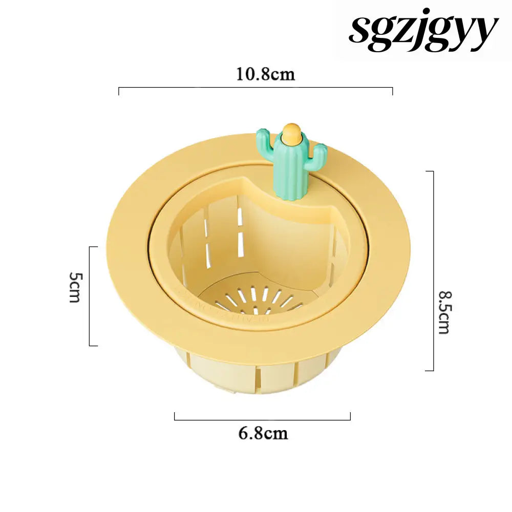 Cactus Sink Drain Strainer Press Automatic Dumping Basket - Yellow widened gasket - Electric Kettle