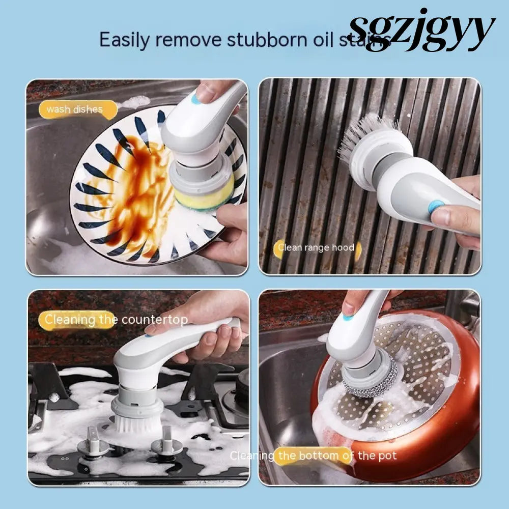 Electric Cleaning Brush 4 In 1 Spinning Scrubber - Kitchen Gadgets