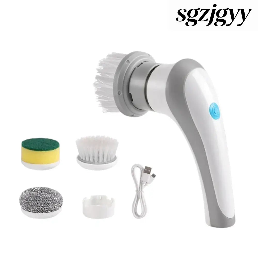 Electric Cleaning Brush 4 In 1 Spinning Scrubber - White - Kitchen Gadgets