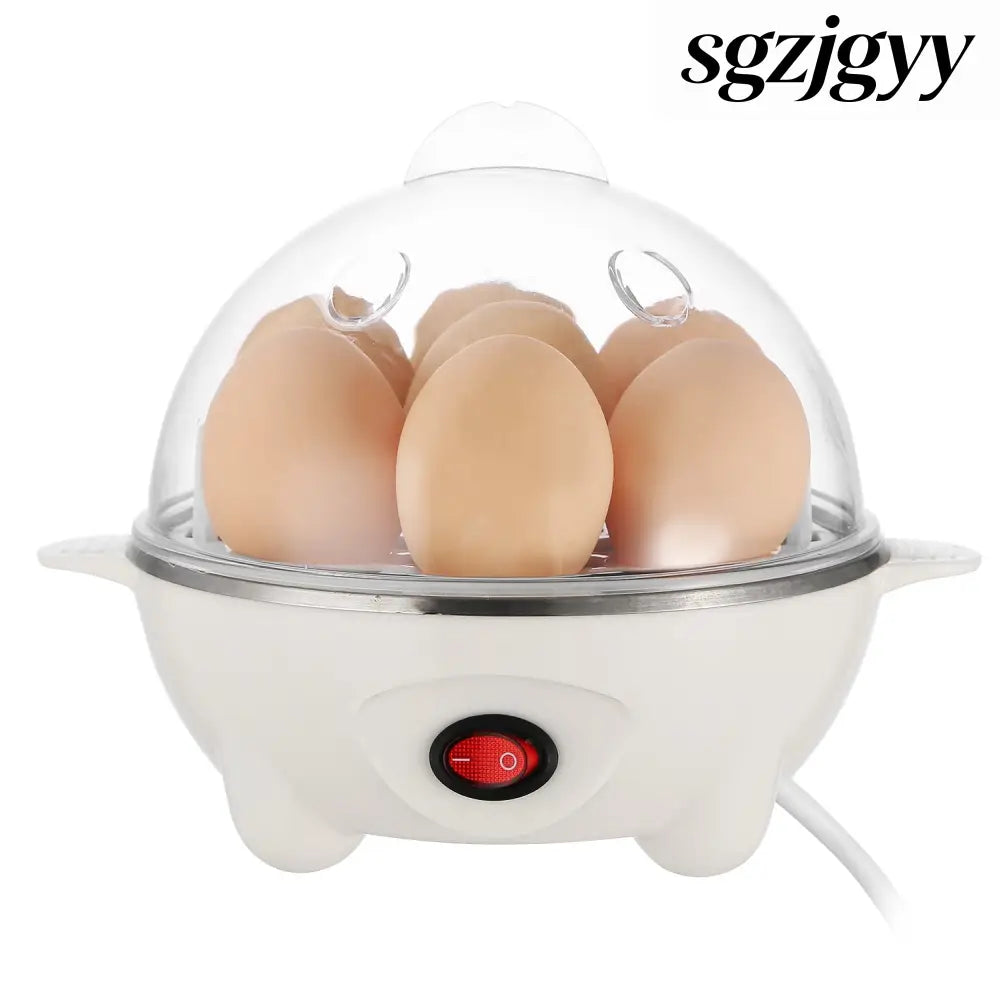 Electric Egg Cooker 7-Capacity | Hard-Boiled with Auto-Off - White - Cooking Grinder
