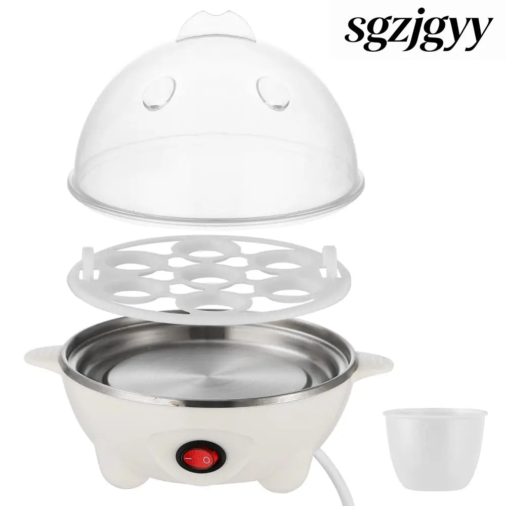 Electric Egg Cooker 7-Capacity | Hard-Boiled with Auto-Off - White - Cooking Grinder