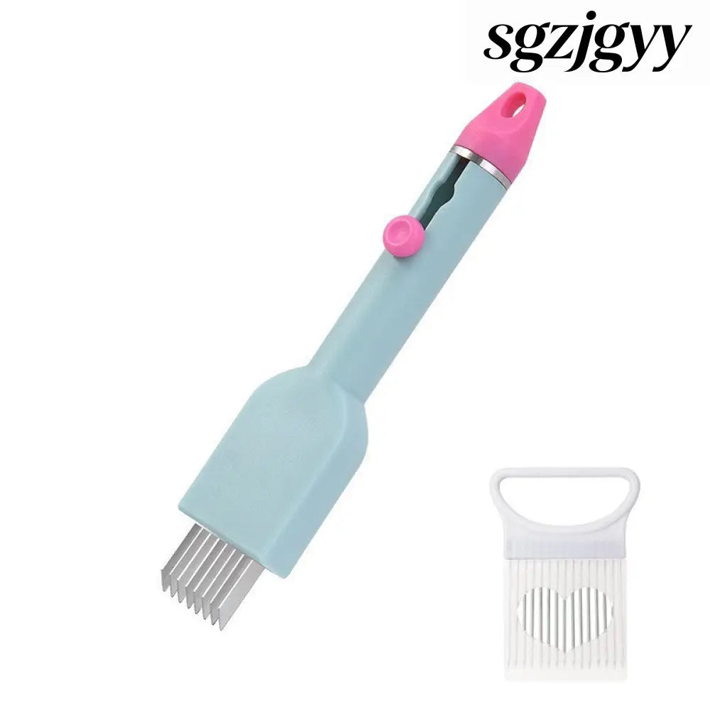 Multi-Vegetable Cutter for Onion & Garlic | Slicer Shredder Tool - Blue wire cutter - Cooking Grinder