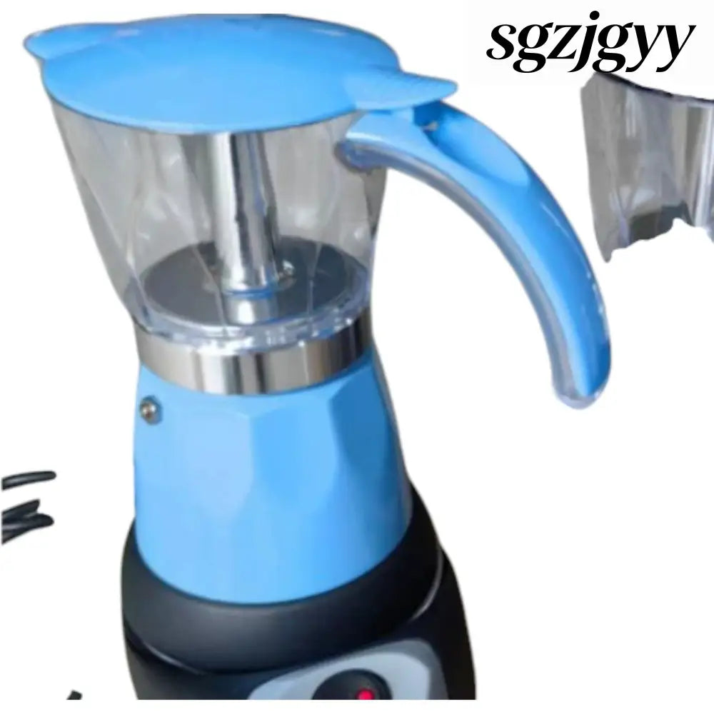 Octagonal Electric Heating Moka Pot Coffee Making - Blue / EU - Cooking Grinder