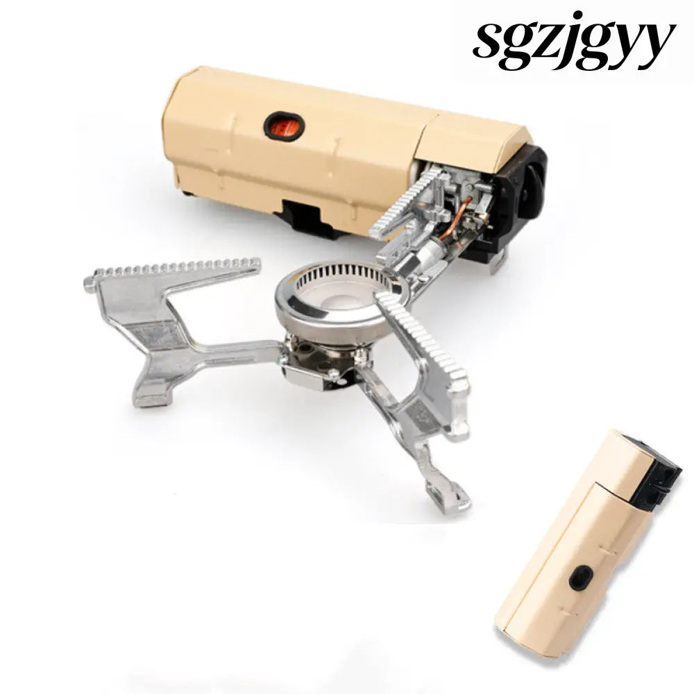 Portable Camping Gas Stove - Cooker & Grill Burner - Khaki - Portable Camping Gas Stove