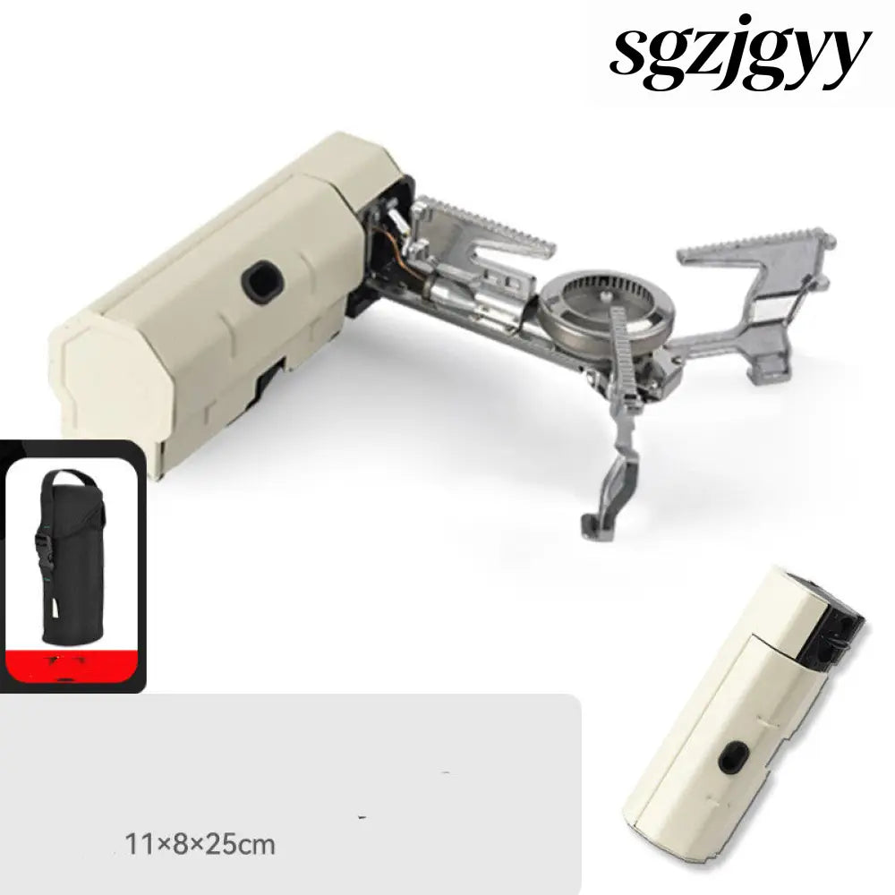 Portable Camping Gas Stove - Cooker & Grill Burner - White With Buggy Bag - Portable Camping Gas Stove