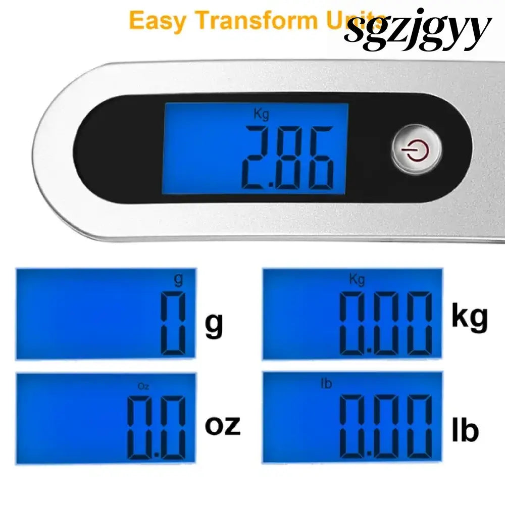 Portable Digital Luggage Scale 50kg 10g LCD Hanging For Household - Silver - Kitchen Gadgets