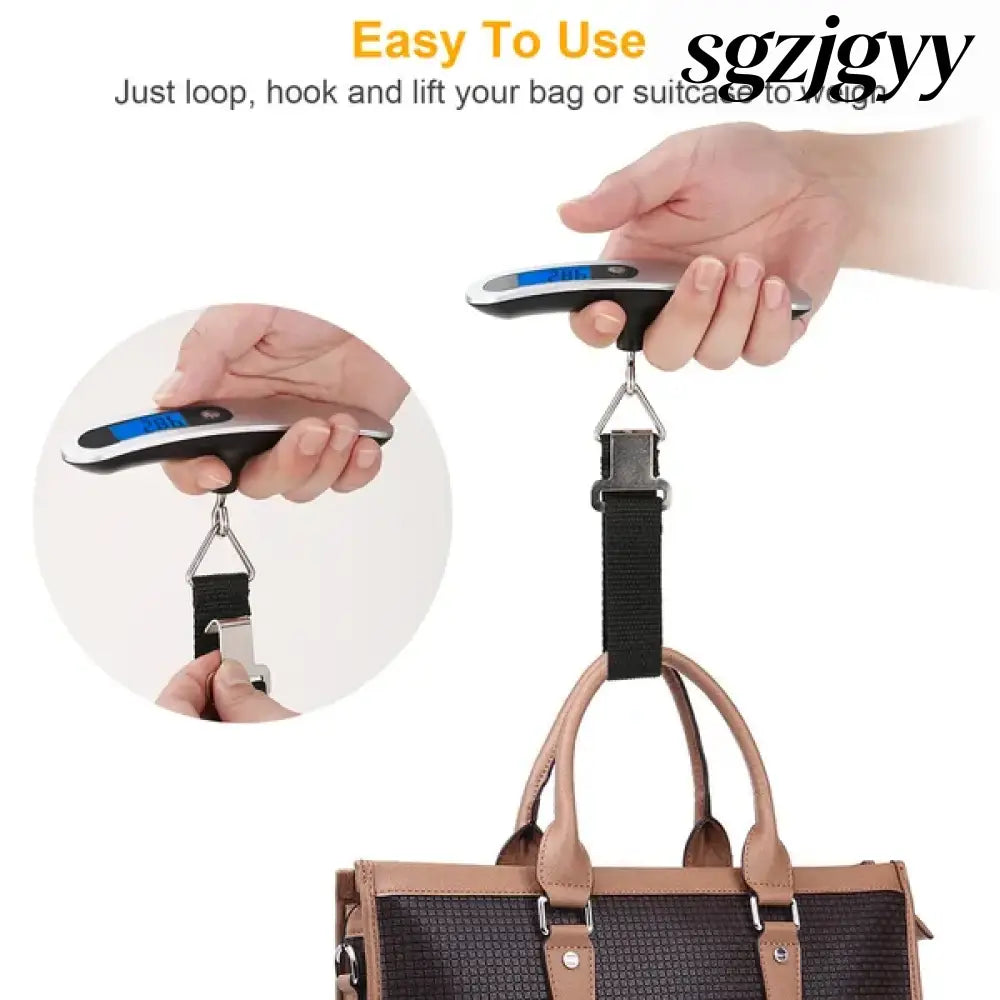 Portable Digital Luggage Scale 50kg 10g LCD Hanging For Household - Silver - Kitchen Gadgets