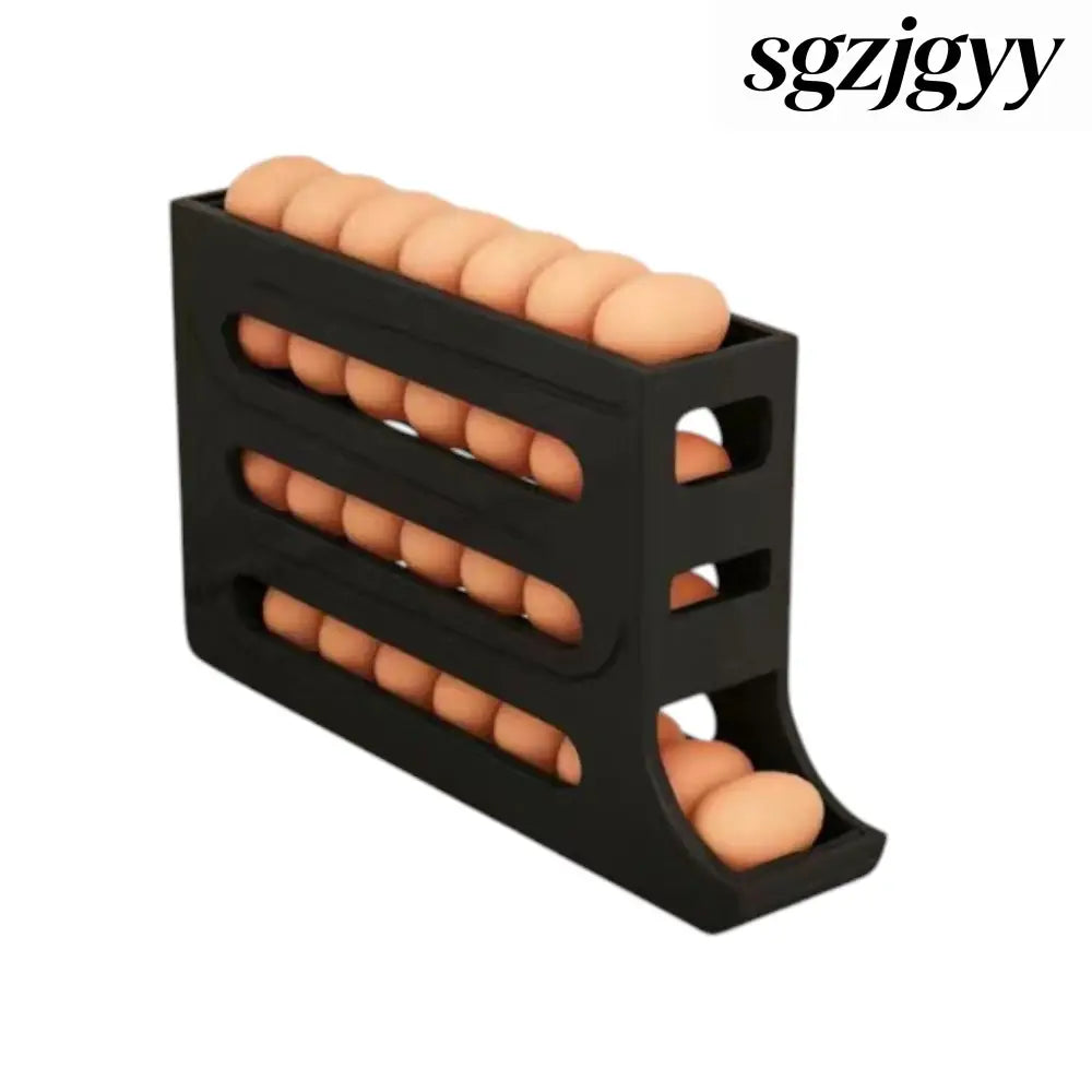 Refrigerator 4-Layer Automatic Egg Roller Sliding Egg - Black / Without packing / 1PC - Cooking Grinder