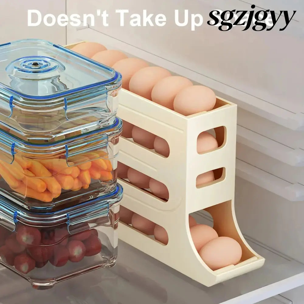 Refrigerator 4-Layer Automatic Egg Roller Sliding Egg - Cooking Grinder