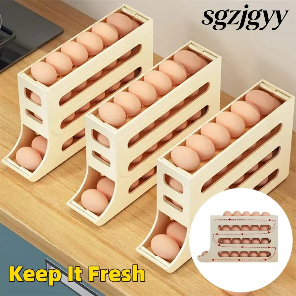 Refrigerator 4-Layer Automatic Egg Roller Sliding Egg - Cooking Grinder