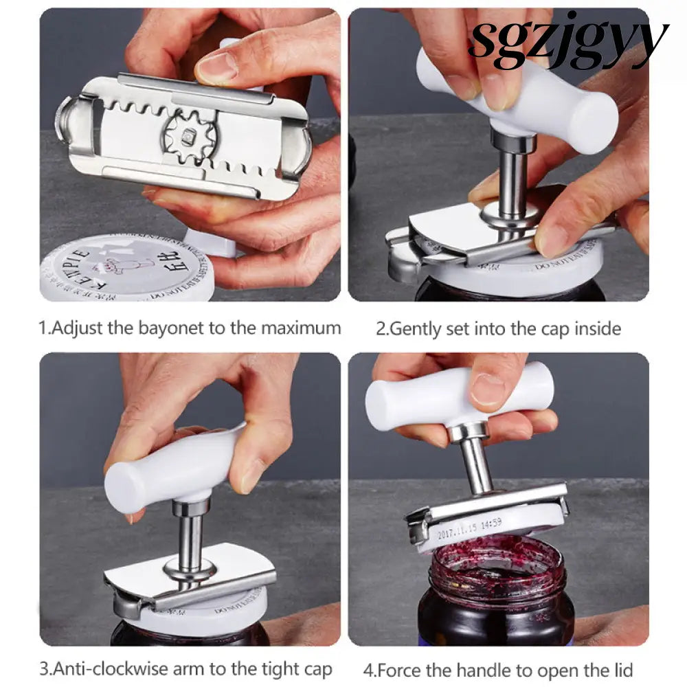 Stainless Steel Adjustable Jar Opener for Lids & Bottles - Jar Opener