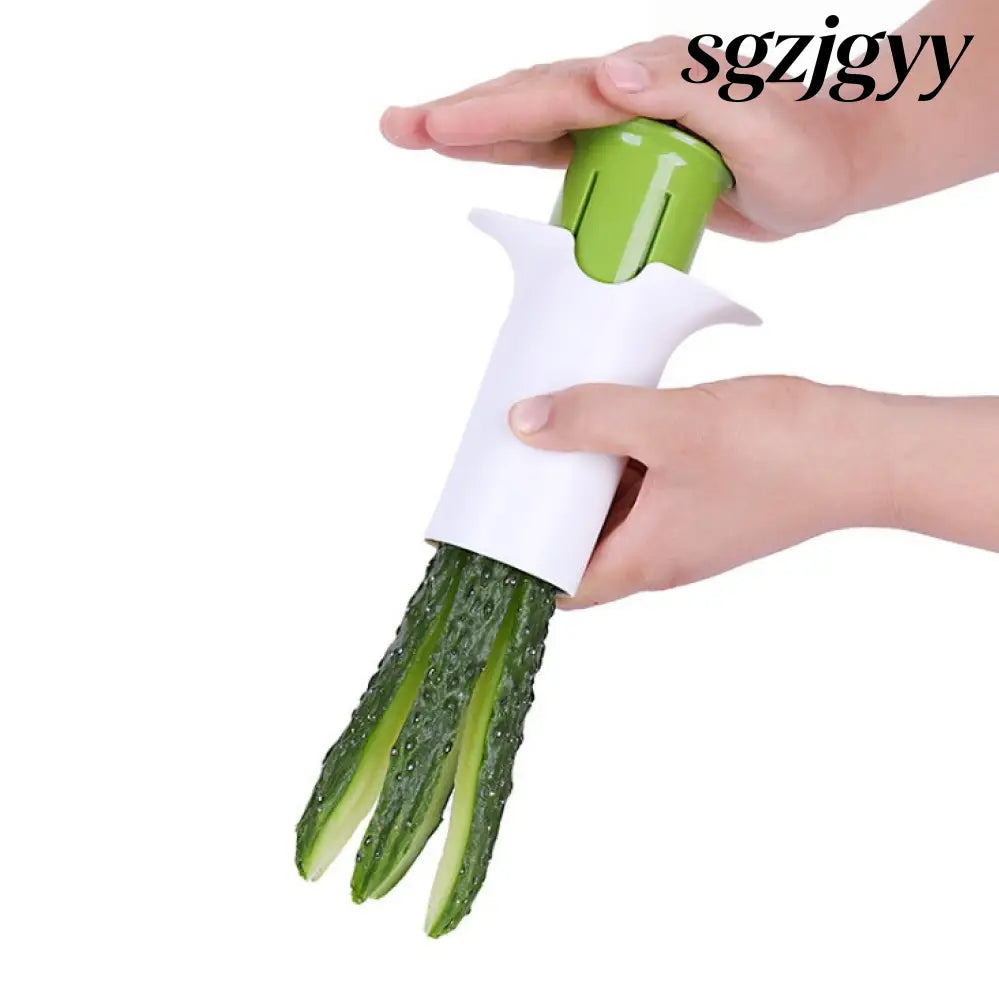 Veggie Slicer & Fruit Divider | Cucumber Carrot Strawberry Cutter - White - Fruit Divider