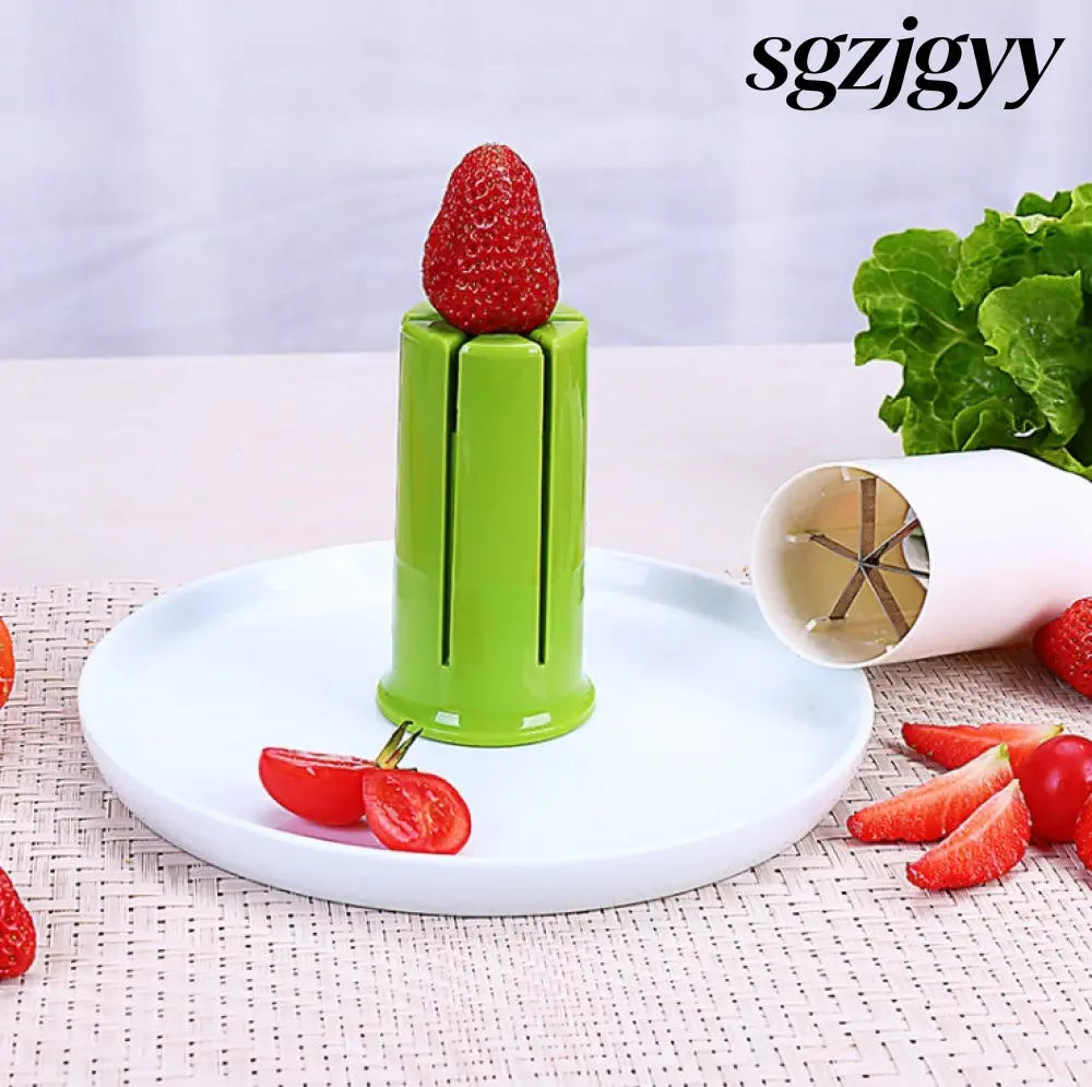 Veggie Slicer & Fruit Divider | Cucumber Carrot Strawberry Cutter - White - Fruit Divider